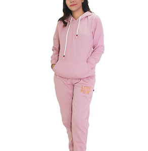 Conjuntos de lana personalizados para mujer, dos piezas de algodón, sudaderas y camisetas, chándal personalizado para mujer - Product Image 1