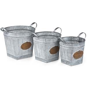 Grossiste Ensemble de trois jardinières faites à la main en métal galvanisé Jardinière en métal galvanisé Articles de jardin - Product Image 2