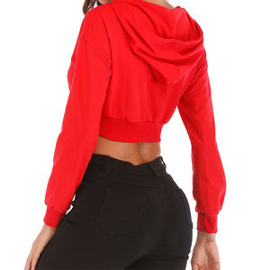 Sweat à capuche court et élégant à lacets pour femmes Sweat à capuche et sweat-shirt en polaire pour la mode décontractée et streetwear - Product Image 2