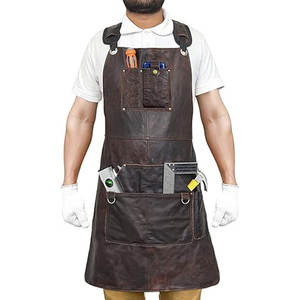 Adjustable Straps Heat and Spark Resistant Work Apron Durable Leather Apron for Welding Protection Industrial <b>Safety</b> Apron - Product Image 3