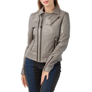 Women's Stylish Trendy Breathable Zipper Winter <b>Jacket</b> High Quality Knitted <b>Leather</b> <b>Long</b> Sleeved Customized Finished - Product Image 3
