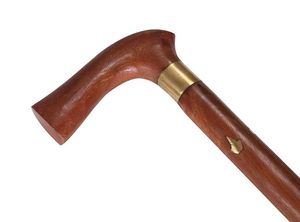 Bâton de randonnée pliable en bois, style vintage, poignée en laiton, sculpture artisanale complexe, gravure antidérapante, longueur réglable - Product Image 3