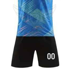 ชุดเสื้อฟุตบอลสีน้ำเงินแบบกำหนดเองสำหรับผู้ชาย ชุดฟุตบอลพร้อมชื่อและหมายเลขส่วนตัว ชุดยูนิฟอร์มระบายอากาศได้ดี ชุดฝึกซ้อมสำหรับทีม ขายส่ง - Product Image 4