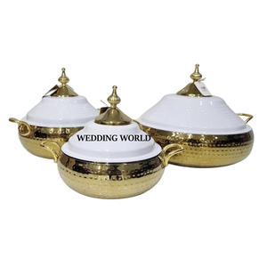 Arabic Cutting Design Metal <b>Food</b> <b>Warmer</b> Shiny Polished Handmade Designer Casserole High Quality Fancy Metal Hotpot - Product Image 6