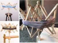 Enrouleur de Fil en Bois Type Parapluie avec 24 Supports pour la Couture et l'Artisanat