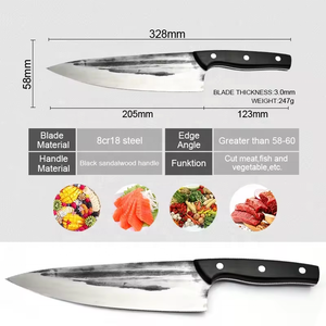 Venta al por mayor personalizado de alta calidad OEM ODM servicio Chef cuchillo rebanar cocina Chef cuchillos cocina uso acero nueva hoja de fijación hecha a mano - Product Image 2