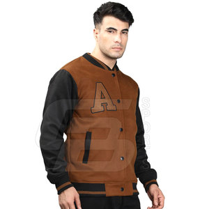 2024 meilleur Design personnalisé haute qualité Polyester hommes veste d'hiver col montant Street Wear Letterman Style en gros - Product Image 1