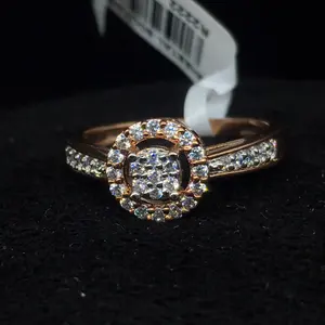 Exquisite 10k Rose Gold Engagement Ring with Brilliant Round Cut Diamond and Halo Setting A Luxurious Symbol of Everlasting Love