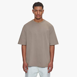 Camiseta Extra Grande de Alta Calidad para Hombre con Estampado Personalizado, 100% Algodón, Antiarrugas, Transpirable, Diseño de Hombros Caídos, Patrón Sólido - Product Image 1