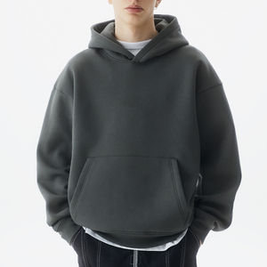 Autumn and Winter Wholesale Embroidered Plain Blank 250 Grams Oversize Pullover Men's Winter <b>Fleece</b> Hooded <b>Sweater</b> - Product Image 1