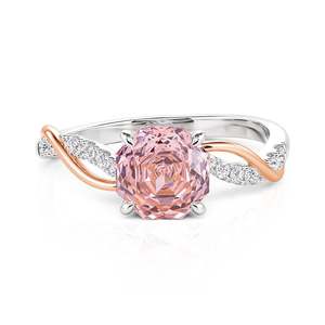 Jeulia Amore Classic Two-Tone Bypass Rose Cut Vintage Engagement <b>Ring</b> - Product Image 3