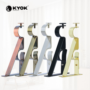 Soportes Metálicos para Cortinas KYOK en Forma de U, Diseño Moderno, Acabado Negro, Dorado, Plateado y Bronce - Product Image 1
