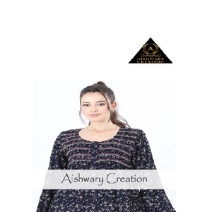 Everyday Modest Cotton Long Dress for Muslim Women Comfortable Relaxed Fit Front Yoke Embroidery <b>Plus</b> <b>Size</b> Breathable Long - Product Image 2