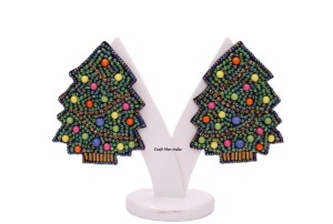Women's Christmas Seed Bead Rhinestone Christmas Tree Party <b>Earrings</b>-Wholesale - Product Image 4