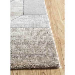 Alfombra Kavi Gris y Negra, Tejida a Mano con Lana, Bambú y Seda, Diseño Teoría del Caos, Geométrica, Boho, para el Hogar, Pasillo, Modelo Rectangular Esk-726 - Product Image 4