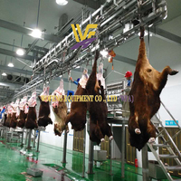 Ensemble de boîte de choc et de levage automatiques pour bovins avec moteur et pompe contrôlés par PLC pour l'abattage humain dans les abattoirs de taille moyenne à grande