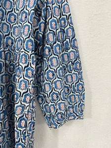 Voile coton femmes tenue décontracté longue robe bleu Floral été coton fête porter une pièce haut indien Designer robe portefeuille - Product Image 4