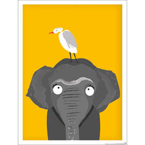 Children's Paper Room Poster <b>Elephant</b> in Africa for Wall <b>Decor</b> - Product Image 1