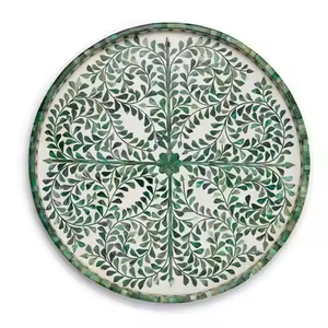 Bandeja de grado superior en Ramadán y Eid con nuestra bandeja de servicio de madera de alta calidad con diseño elegante con Incrustaciones de nácar genuinas - Product Image 1