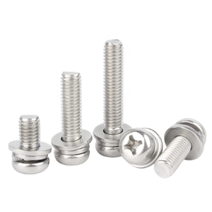 Vis combinée à tête cylindrique Phillips en acier inoxydable revêtu de zinc antirouille écologique, en pouces - Product Image 1