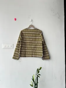 2023-24 Nouvelle Arrivée Femmes Réversible Coton Kantha Cousu Manteau Veste Vintage Traditionnel Matelassé Conception - Product Image 2