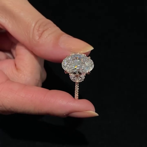 Bague en or blanc certifiée IGI D-E-F avec diamant ovale de 2,50 carats, marquise de laboratoire et côtés ronds, couleur blanche VVSVS, pour fiançailles féminines - Product Image 2