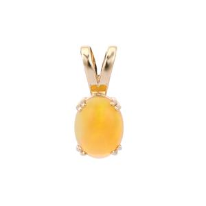 Colgante solitario de oro amarillo sólido de 14 quilates, superventas, piedra preciosa de ópalo ovalado Natural, joyería de moda para fiestas de mujeres y hombres - Product Image 1