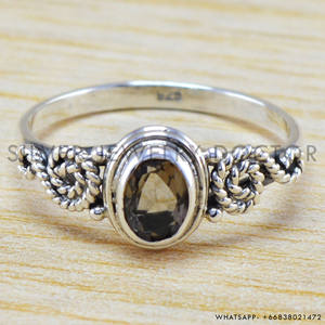 Anillo de piedras preciosas de citrino hecho a mano en plata de ley 925 real con diseño original accesorios de joyería fina al por mayor a granel - Product Image 2
