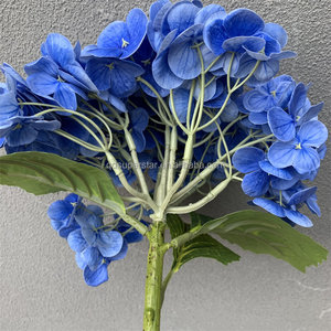 Fleur artificielle d'hortensia de haute qualité <span class=keywords><strong>A</strong></span>-469, bleue, toucher réaliste, latex, tige d'hortensia, grosse tête, pour décoration de mariage - Product Image 4