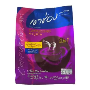 Best Selling 407.5g 3 in 1Instant coffee Less Sugar Cappuccino Coffee Mix Powder Sachet Ready Mix Made in Thailand