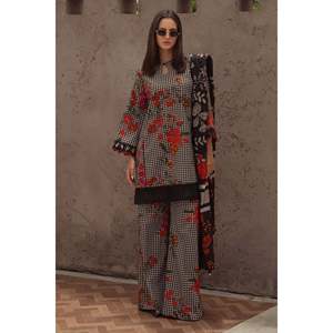 Men's 3-Piece Khaddar-Printed Casual <b>Shirt</b> Dupatta Trousers Set-BIC-2653 - Product Image 1