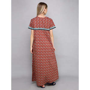 Evolove - Camisón Largo de Algodón con Estampado Floral para Mujer, con Cordón Ajustable, Suave, Tejido, Tipo Bata de Baño, Talla Única, Personalizable - Product Image 5