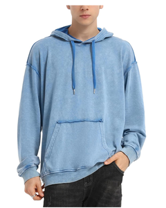Sweat à capuche pour hommes et femmes, sweat à capuche délavé à l'acide, sweat-shirt en coton doux et délavé, avec cordon de serrage, unisexe pour hommes - Product Image 1