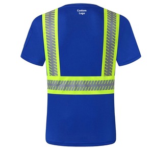 เสื้อยืดแขนสั้นผ้าโพลีเอสเตอร์สะท้อนแสงรุ่น2เสื้อใส่ทำงานมีกระเป๋าแบบ R โลโก้ตามสั่ง - Product Image 5