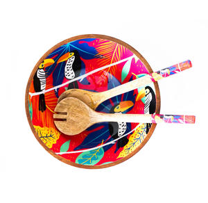 Ensemble bol et cuillère en bois fait main, produit en bois de haute qualité, vente en gros d'ensembles bol et cuillère en bois pour la maison, l'hôtel et le restaurant - Product Image 1