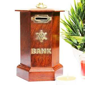 Personalized Wooden Keepsake Handmade Luxury Money Bank Solid <b>Wood</b> Piggy Bank Coin Bank For Children Luxury Wooden Money <b>Box</b> - Product Image 2