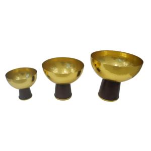 Cuenco de Metal antiguo para comida, postre, servidor, cuenco decorativo curvo a mano, diseño martillado, forma redondeada - Product Image 6