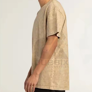 T-shirt lavé à l'acide sur mesure pour les hommes avec logo personnalisé T-shirt de marque privée à vendre en ligne - Product Image 2