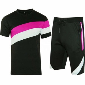 Nueva Llegada Contraste Color Verano Streetwear Ropa Deportiva Ropa de Hombre Tallas Grandes Conjuntos de Hombre Nuevo Diseño de Moda Precio Barato - Product Image 1
