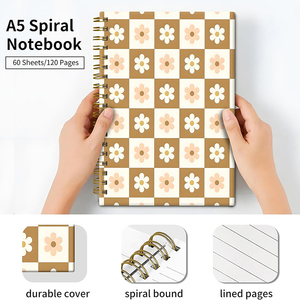 Cuaderno de Espiral con Tapa Dura, Ideal para Escribir, Trabajar, Oficina y Estudio, con Diseño de Margaritas - Product Image 2