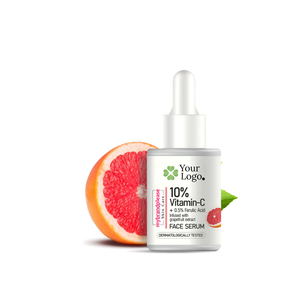 Marque privée personnalisée 10% vitamine C 0.5% acide férulique sérum de pamplemousse pour le visage, le corps y compris les lèvres avec des ingrédients uniques - Product Image 1