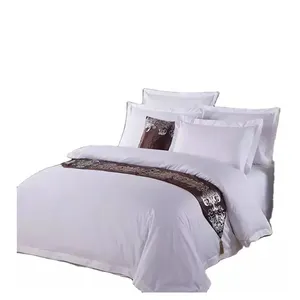 Online Shopping White Hotel Bed Sheet Flat Bed Sheet King Size Resistant Hotel Bed Sheets Set For Adults