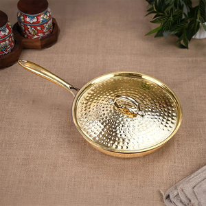Shiny Brass Fry <b>Pan</b> With Long Handle Gold Finished For Home Kitchen Cookware Stovetop Cooking <b>Pan</b> Durable Frying <b>Pans</b> - Product Image 6