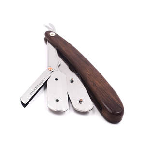 Rasoir droit de barbier en bois de noyer en gros, manche en bois naturel véritable, lame à poignée manuelle, rasoirs de sécurité pour le rasage - Product Image 1