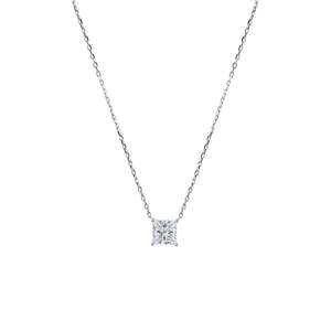 Collar Regal Princess Diamond Radiance de 2.06 Ct E VS1 con diamante cultivado en laboratorio en oro blanco de 18K para novias, bodas, compromisos y fiestas. - Product Image 4