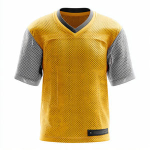 Maillot de football personnalisable en jersey 100 % polyester à maille, coupe décontractée, haut d'entraînement de sport à manches courtes pour jeunes - Product Image 2