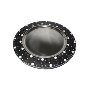 Assiette de chargeur au design personnalisé pour mariage traiteur, plateau de service, organisateur de mariage, assiette de chargeur décorative à bordure - Product Image 1