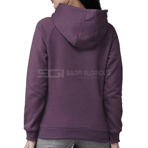 Sudadera de Algodón para Mujer, Forrada de Felpa, con Logotipo Bordado Personalizado, Capucha y Cuello Alto para Invierno - Product Image 2