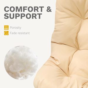 Fauteuil suspendu en forme d'œuf <span class=keywords><strong>pour</strong></span> patio avec support, fauteuil suspendu en forme de panier d'œuf, fauteuil suspendu en forme d'œuf <span class=keywords><strong>pour</strong></span> chambre à coucher, jardin et <span class=keywords><strong>balcon</strong></span> - Product Image 4