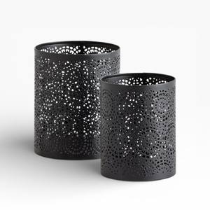 Portavelas Decorativo Hexagonal de Metal Negro con Patrón Geométrico Moderno para Decoración del Hogar y Mesa - Product Image 2